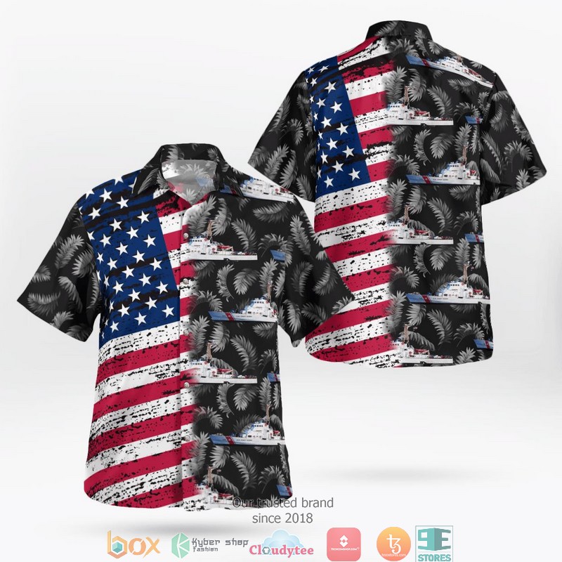 US Coast Guard USCGC Knight Island WPB 1348 Independence Day Hawaiian Shirt word2