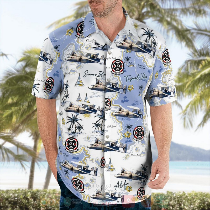 BEST US Navy Airborne Command & Control Squadron 124 VAW-124 Bear Aces 3D Aloha Shirt word3