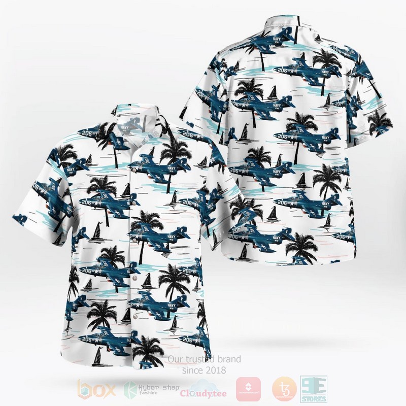 BEST US Navy Grumman F9F Panther 3D Aloha Shirt word2
