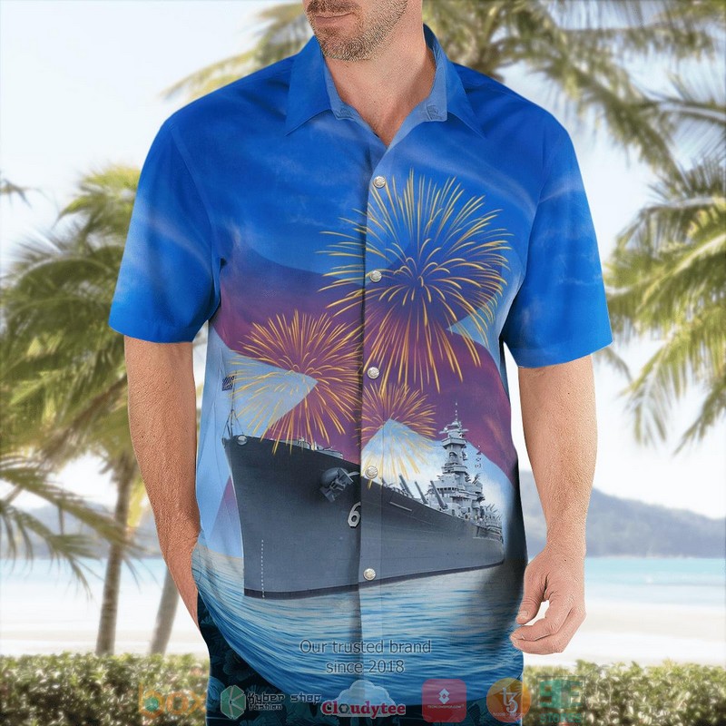 NEW US Navy USS Alabama BB-60 4th Of July Aloha Shirt 3 NEW US Navy USS Alabama BB-60 4th Of July Aloha Shirt word2