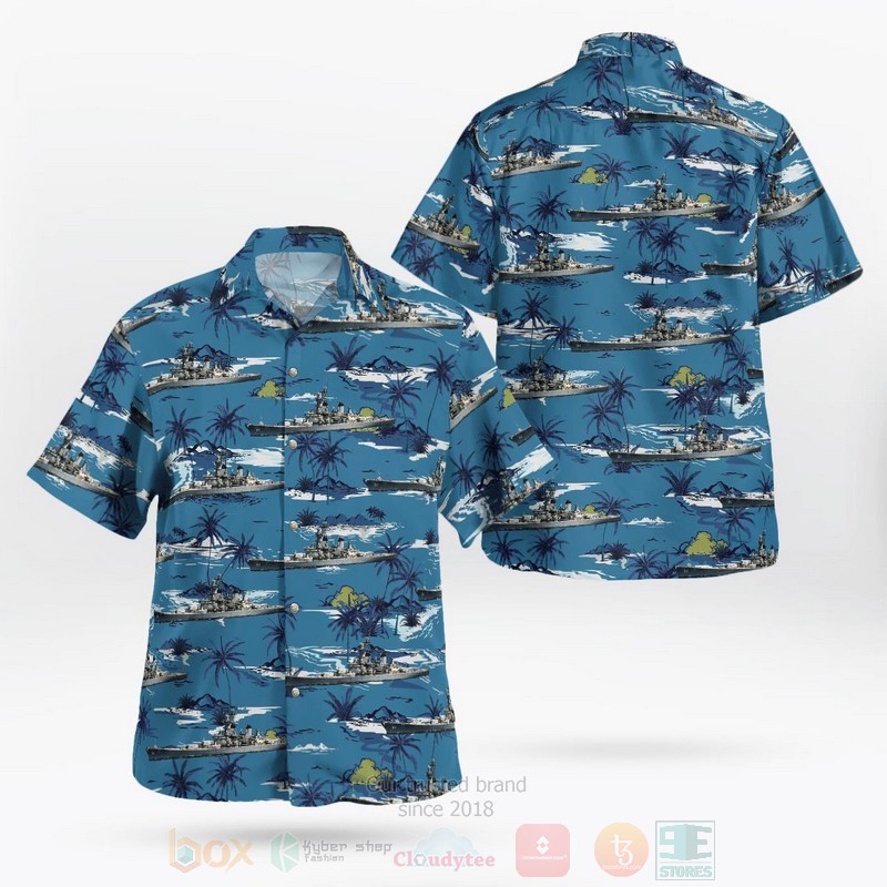 BEST US Navy USS New Jersey BB-62 Iowa-class battleship 3D Aloha Shirt word3
