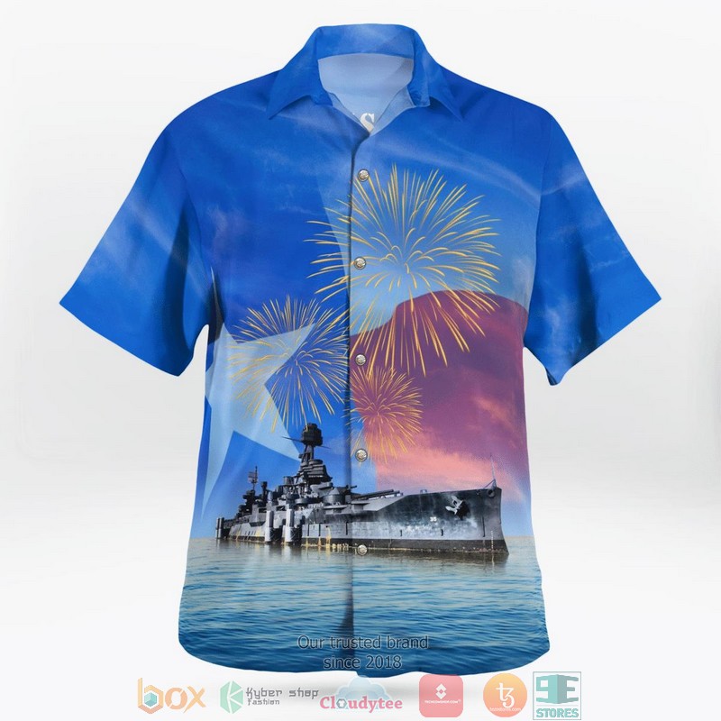 NEW US Navy USS Texas BB-35 4th Of July Aloha Shirt 2 NEW US Navy USS Texas BB-35 4th Of July Aloha Shirt word2