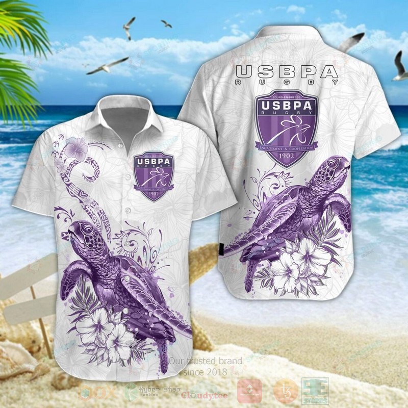 BEST Union Sportive Bressane Turtle Aloha Hawaiian Shirt, Short Pants