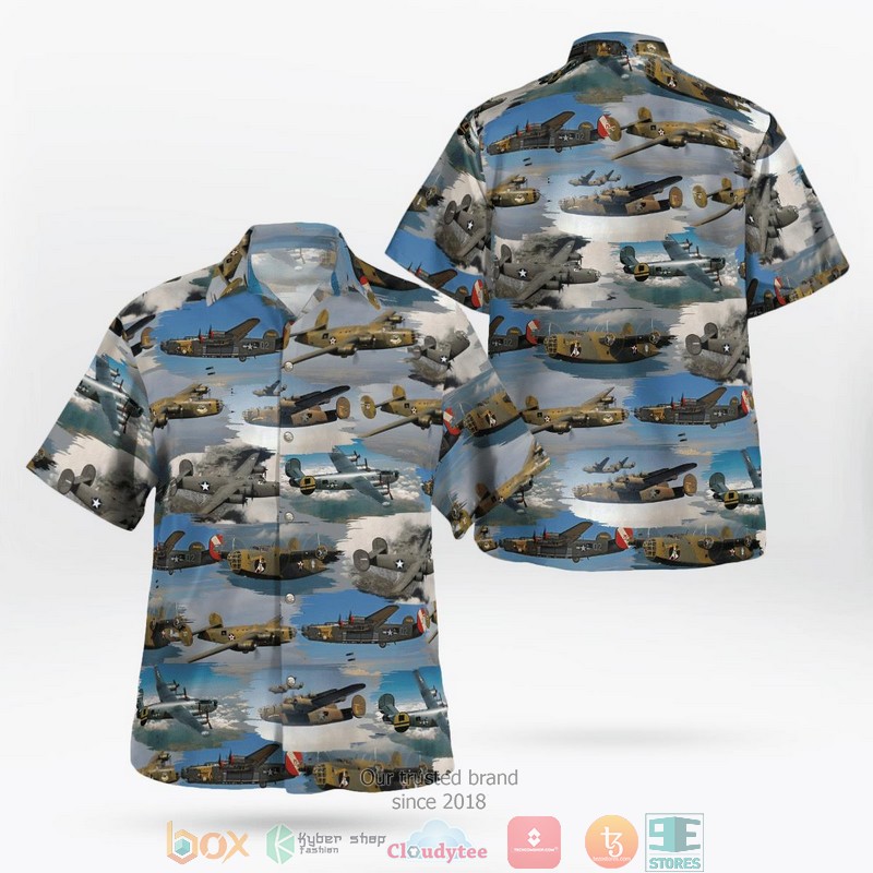 NEW United States Army Air Forces Consolidated B-24 Liberator Aloha Shirt word2