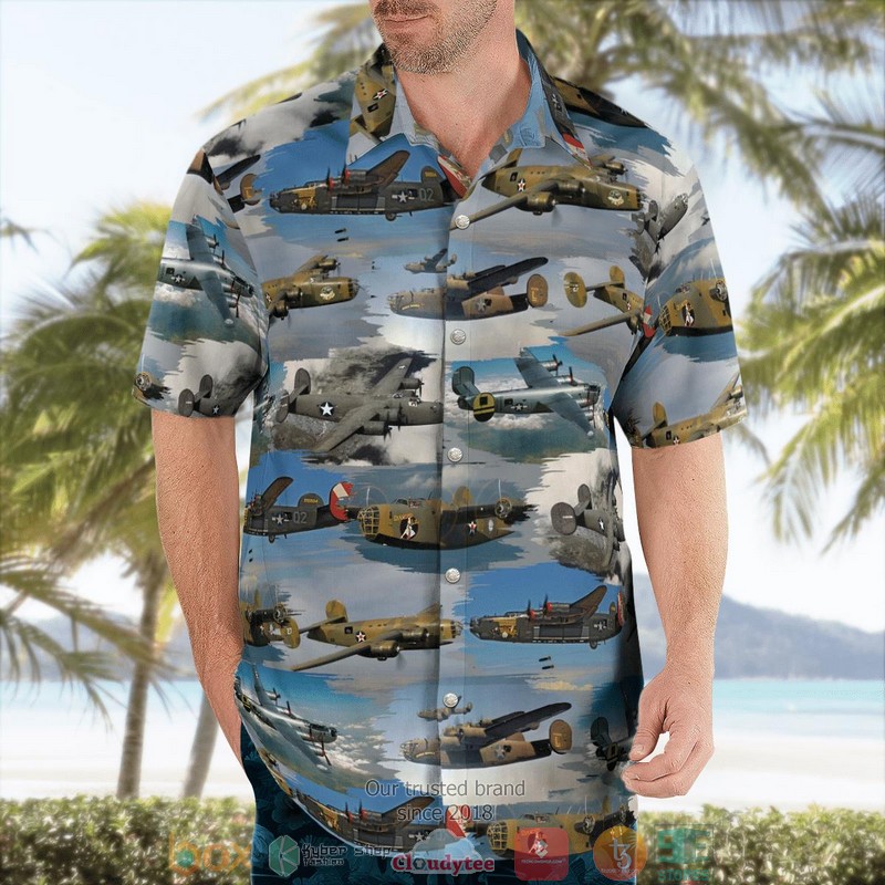NEW United States Army Air Forces Consolidated B-24 Liberator Aloha Shirt word3