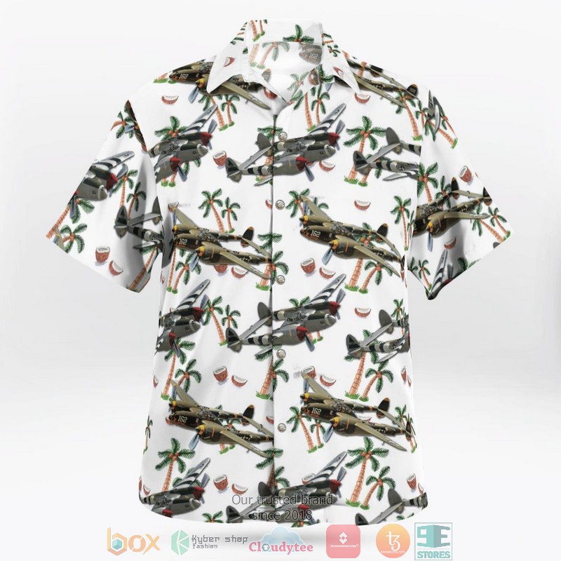 NEW United States Army Air Forces Lockheed P-38 Lightning Fighter Aloha Shirt word3
