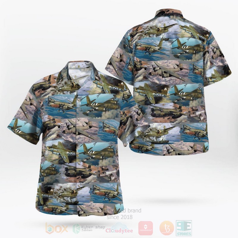 BEST United States Army Air Forces Martin B-26 Marauder 3D Aloha Shirt word3