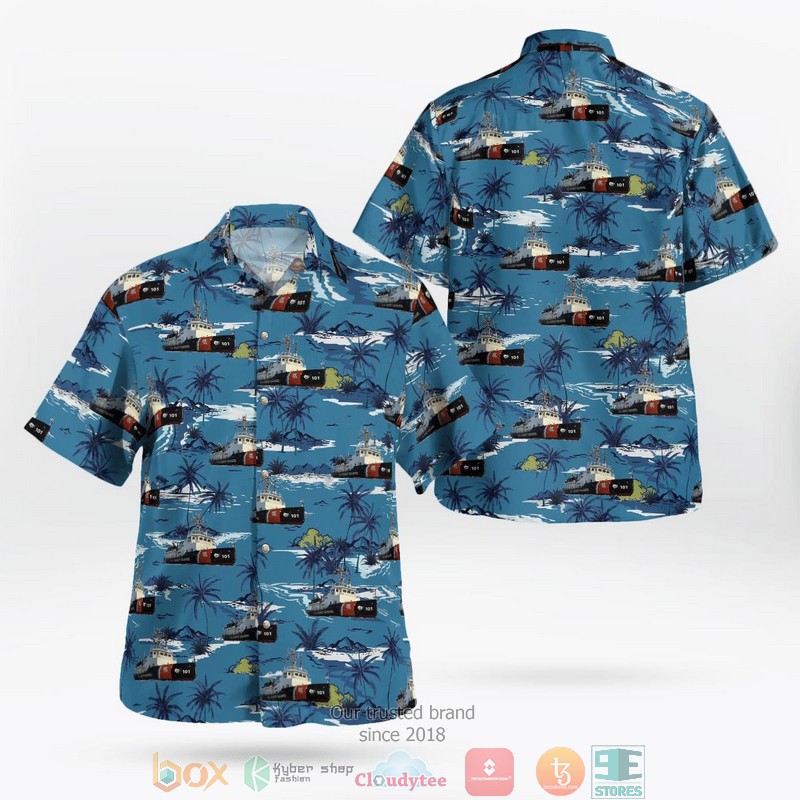 United States Coast Guard Bay-class tugboat USCGC Katmai Bay WTGB-101 Hawaiian Shirt word3