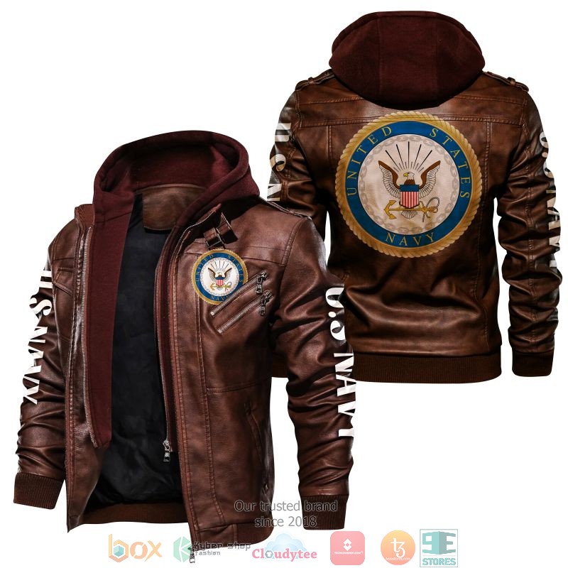 United States Navy Leather Jacket word1