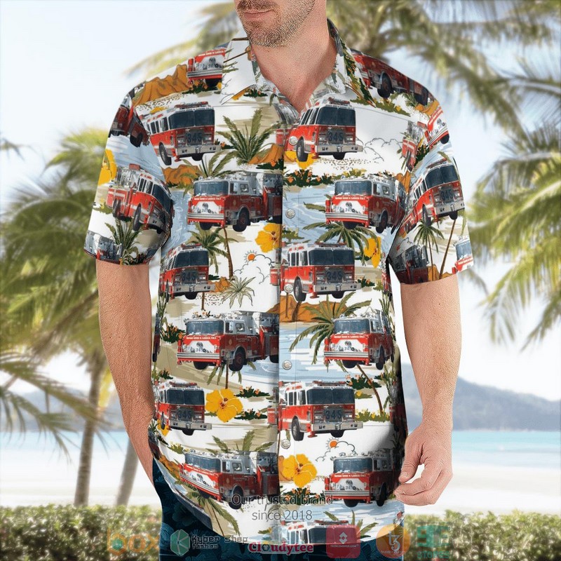 Valley Stream New York Nassau Hook & Ladder Co. No. 1 Hawaiian Shirt word3