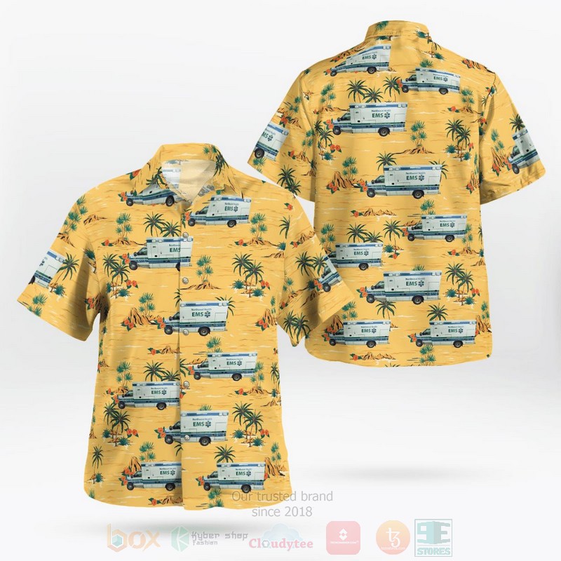 BEST Valparaiso, Indiana, Northwest Health EMS 3D Aloha Shirt word3