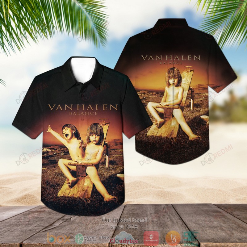 BEST Van Halen Band Balance Aloha Shirt word2