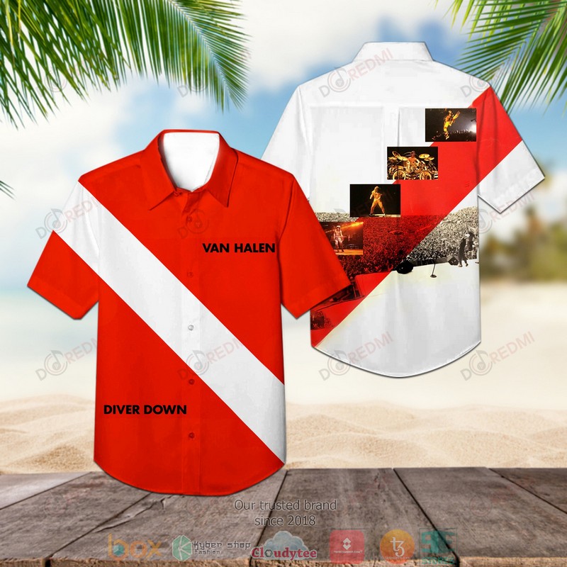 BEST Van Halen Band Diver Down Aloha Shirt