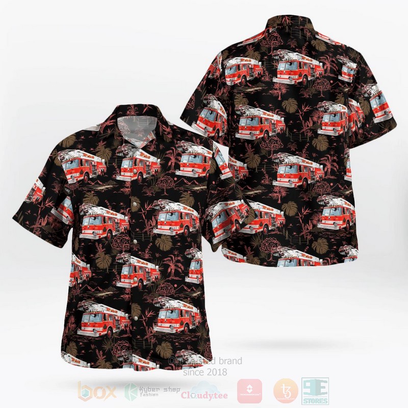 BEST Vaughan Fire and Rescue Services VFRS, Ontario Ladder Truck 3D Aloha Shirt 9