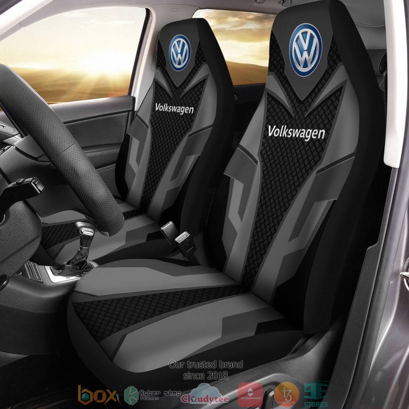 Volkswagen Black Silver Car Seat Covers