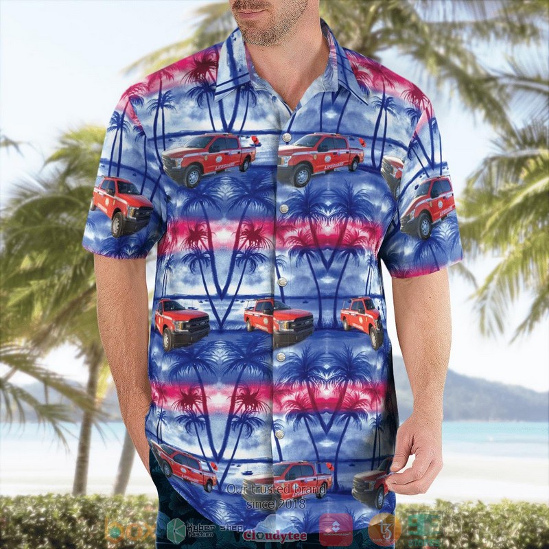 NEW Volusia County Florida Volusia County Beach Safety Units Aloha Shirt word3