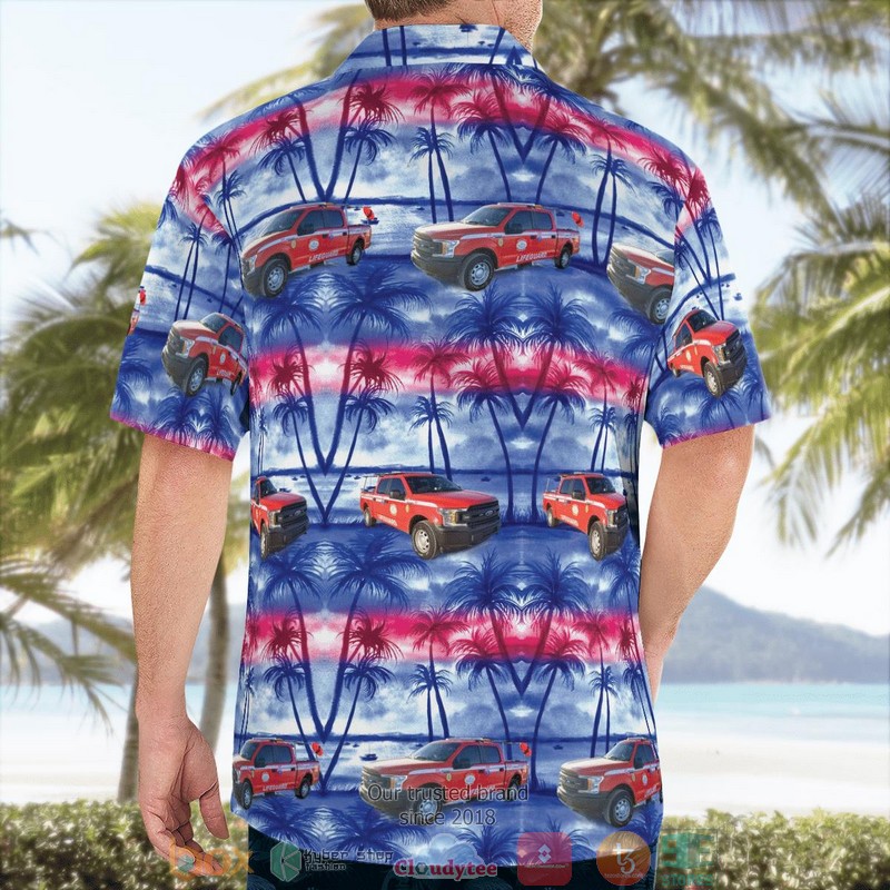 NEW Volusia County Florida Volusia County Beach Safety Units Aloha Shirt word3