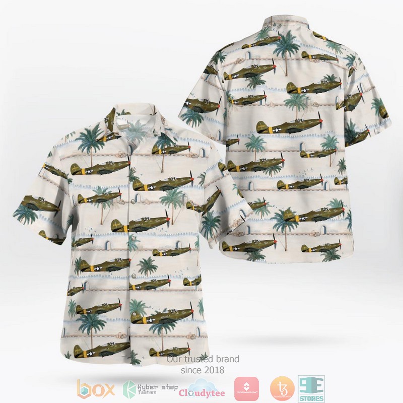 WWII Bell P-39 Aerocobra Military Aircraft Hawaiian Shirt