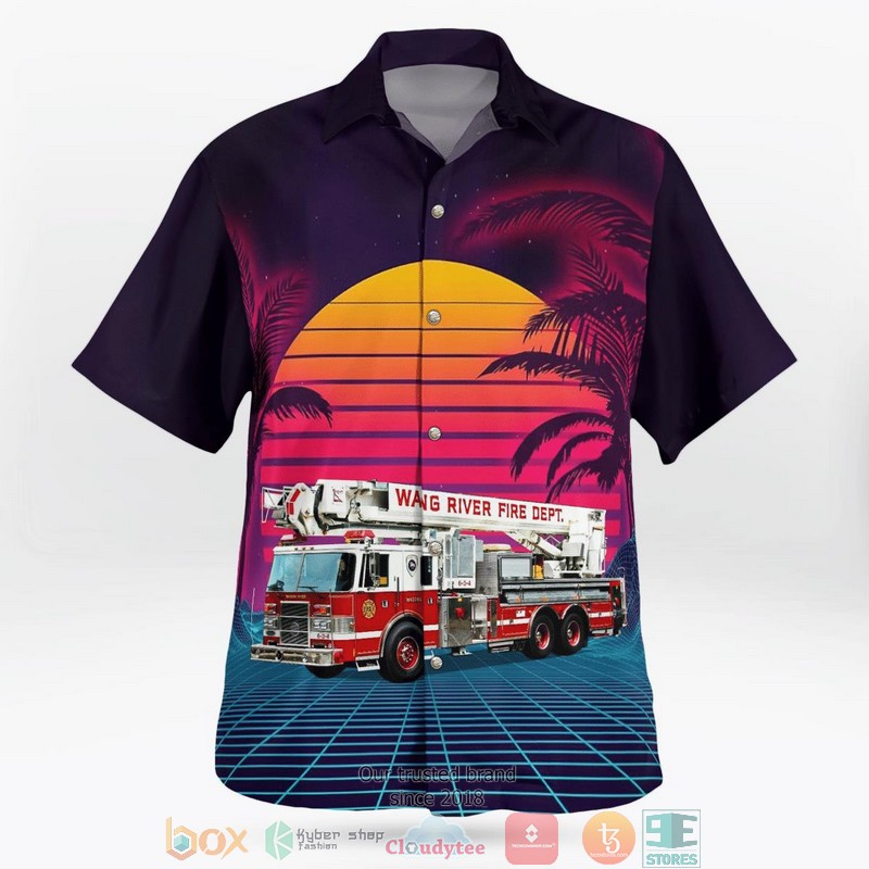 NEW Wading River New York Wading River Fire Department Aloha Shirt word1