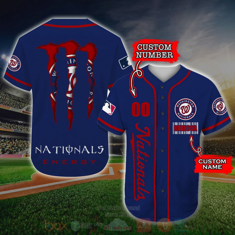 BEST Washington Nationals, Monster Energy Custom AOP Baseball Jersey word1