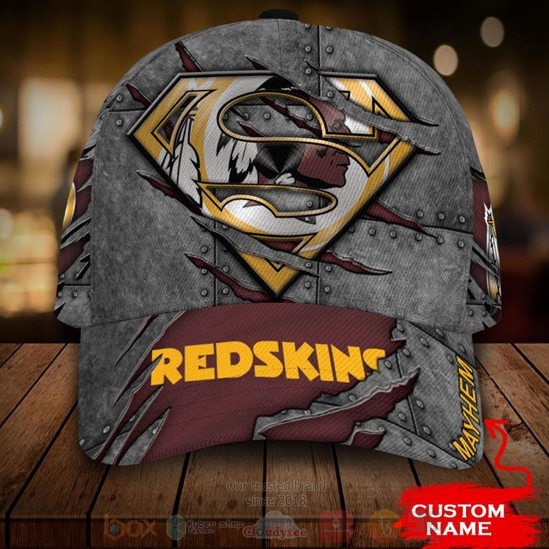 BEST Washington Redskins NFL Team Superman Custom Name 3D Cap word2