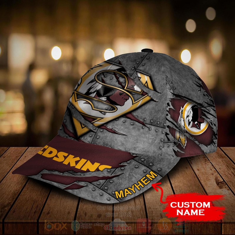 BEST Washington Redskins NFL Team Superman Custom Name 3D Cap 2 BEST Washington Redskins NFL Team Superman Custom Name 3D Cap word2