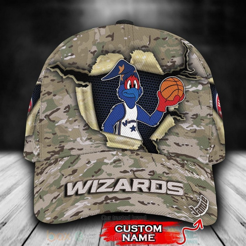 BEST Washington Wizards Camo Mascot NBA Team Custom Name 3D Cap word2