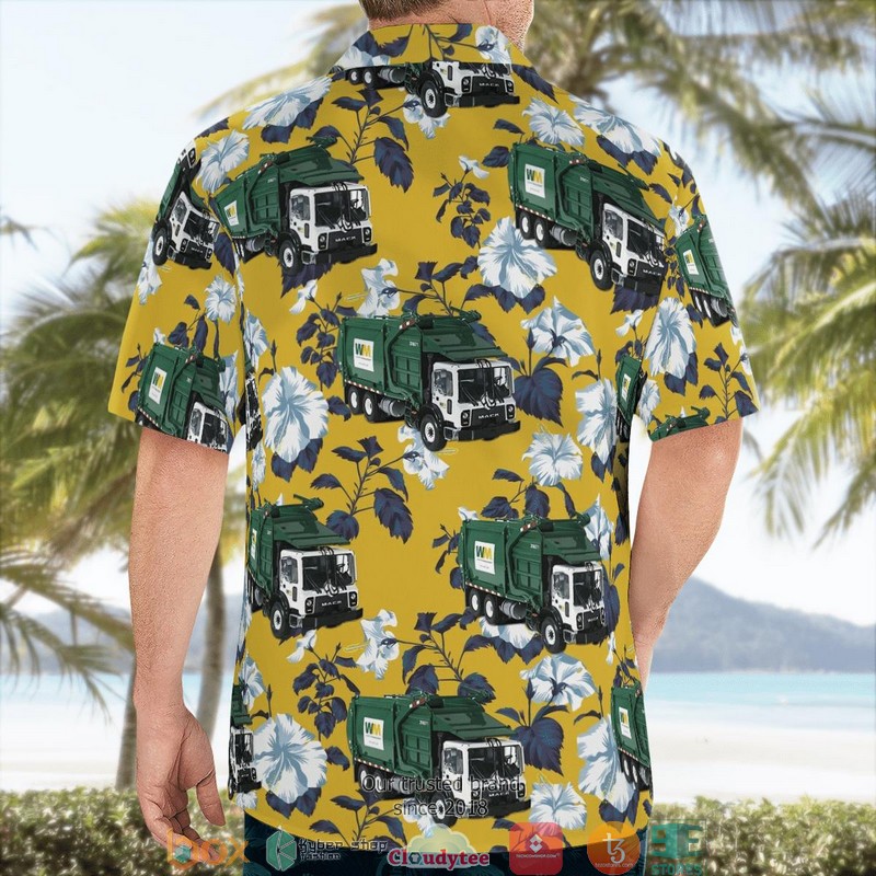 Waste Management Mack TerraPro Refuse Truck Front Loader Hawaiian Shirt word2