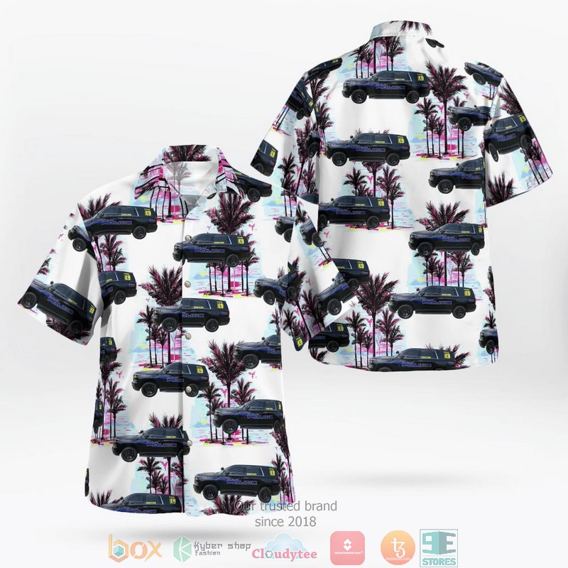 Waveland Mississippi Waveland Police Department Coconut Aloha Shirt word2