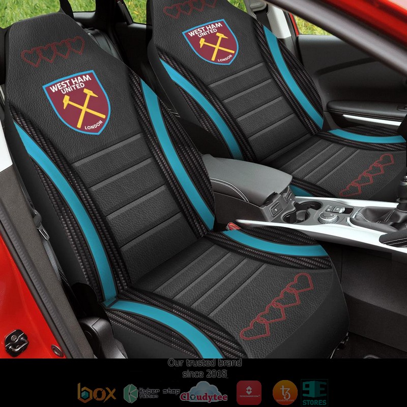 West Ham United F.C Red Heart Car Seat Covers
