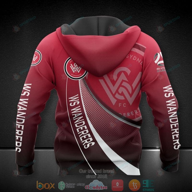 NEW Western Sydney Wanderers FC dark red 3D Printed hoodie, shirt 2 NEW Western Sydney Wanderers FC dark red 3D Printed hoodie, shirt word2