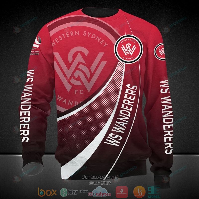 NEW Western Sydney Wanderers FC dark red 3D Printed hoodie, shirt 4 NEW Western Sydney Wanderers FC dark red 3D Printed hoodie, shirt word2