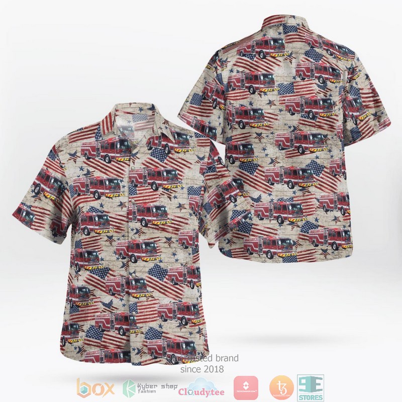 NEW Westwego Louisiana Westwego Volunteer Fire Company No. 1 4th Of July Aloha Shirt word2