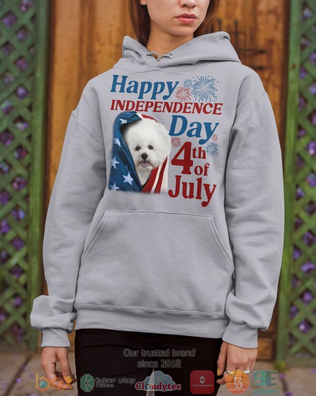 White Bichon Frise Happy Independence Day 4th Of July Shirt, Hoodie word3