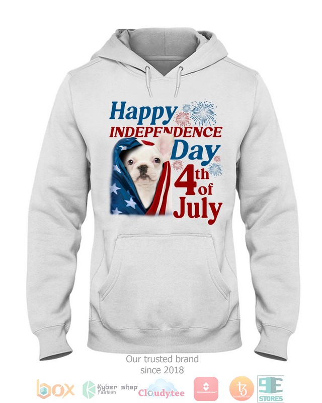 White French Bulldog Happy Independence Day 4th Of July Shirt, Hoodie word2