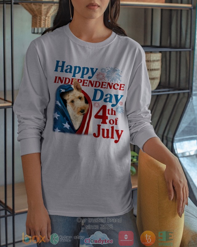 White Wire Fox Terrier Happy Independence Day 4th Of July Shirt, Hoodie word3