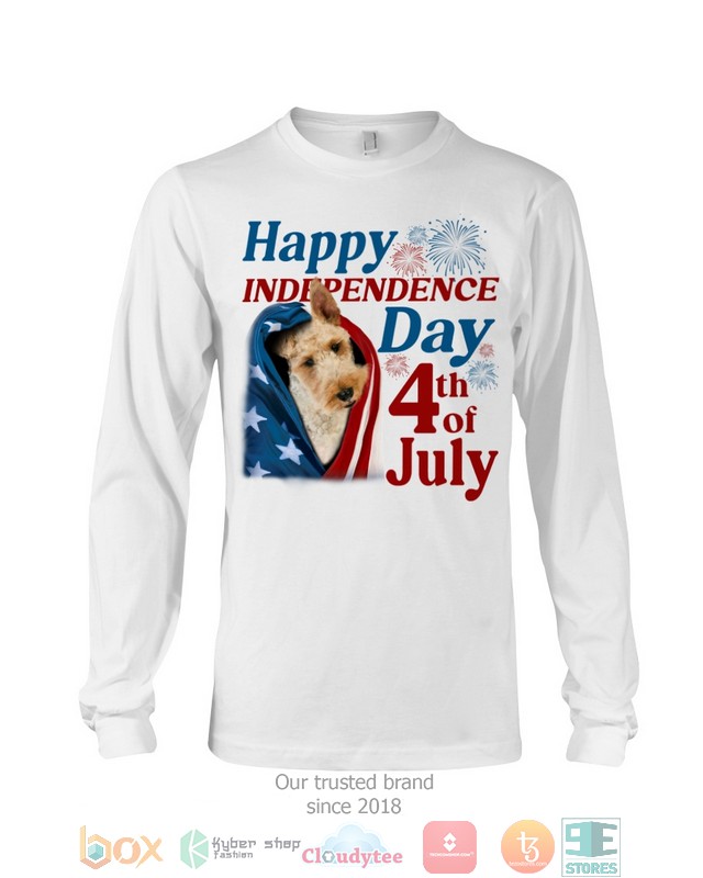 White Wire Fox Terrier Happy Independence Day 4th Of July Shirt, Hoodie word3