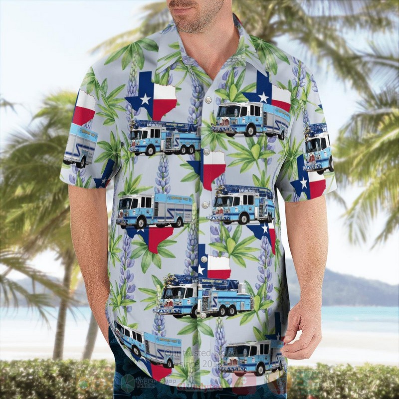 BEST Willis, Texas, Montgomery County ESD 1 Station 91 Willis 3D Aloha Shirt word2