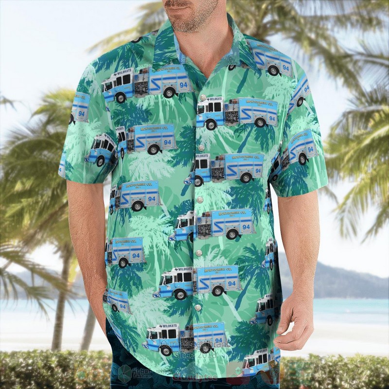 BEST Willis, Texas, Montgomery County ESD 1 Station 94 Lake Conroe 3D Aloha Shirt word1