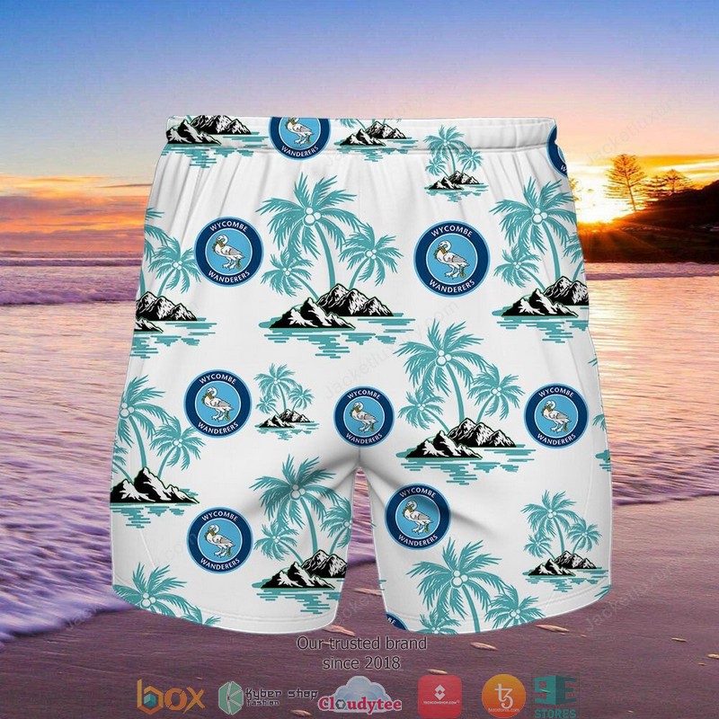 Wycombe Wanderers Hawaiian Shirt, Beach Short 2 Wycombe Wanderers Hawaiian Shirt, Beach Short word1