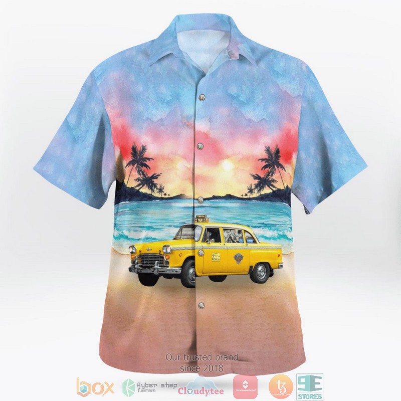 Yellow Checker Taxi Cab Aloha Shirt 2 Yellow Checker Taxi Cab Aloha Shirt word2