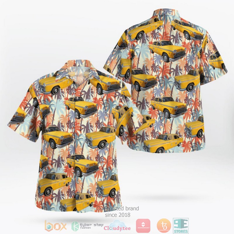 Yellow Checker Taxi Cab Vintage Aloha Shirt 8 Yellow Checker Taxi Cab Vintage Aloha Shirt word2