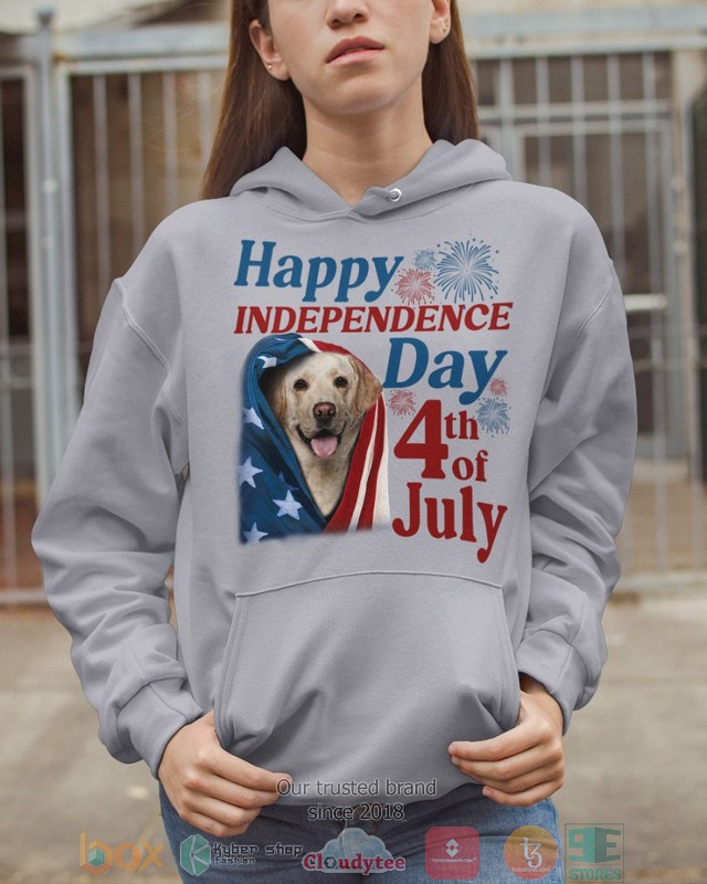 Yellow Labrador Happy Independence Day 4th Of July Shirt, Hoodie word1