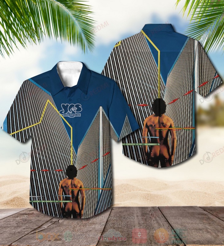 BEST Yes Going for the One Blue-Grey Album Aloha Hawaiian Shirt