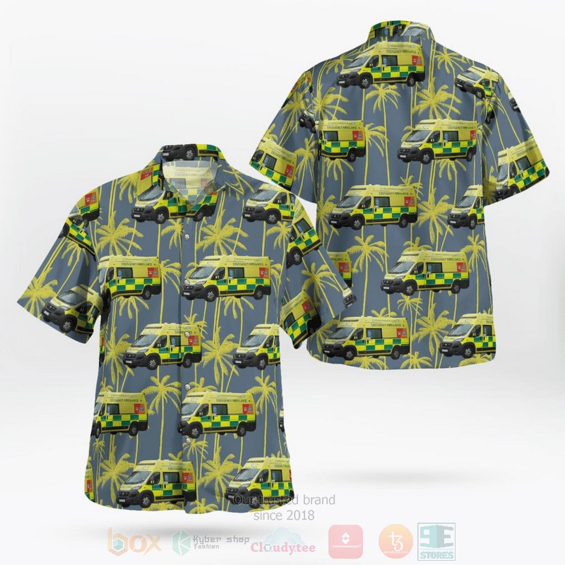 BEST Yorkshire Ambulance Service NHS Trust YAS Fiat Ducato 3D Aloha Shirt word2