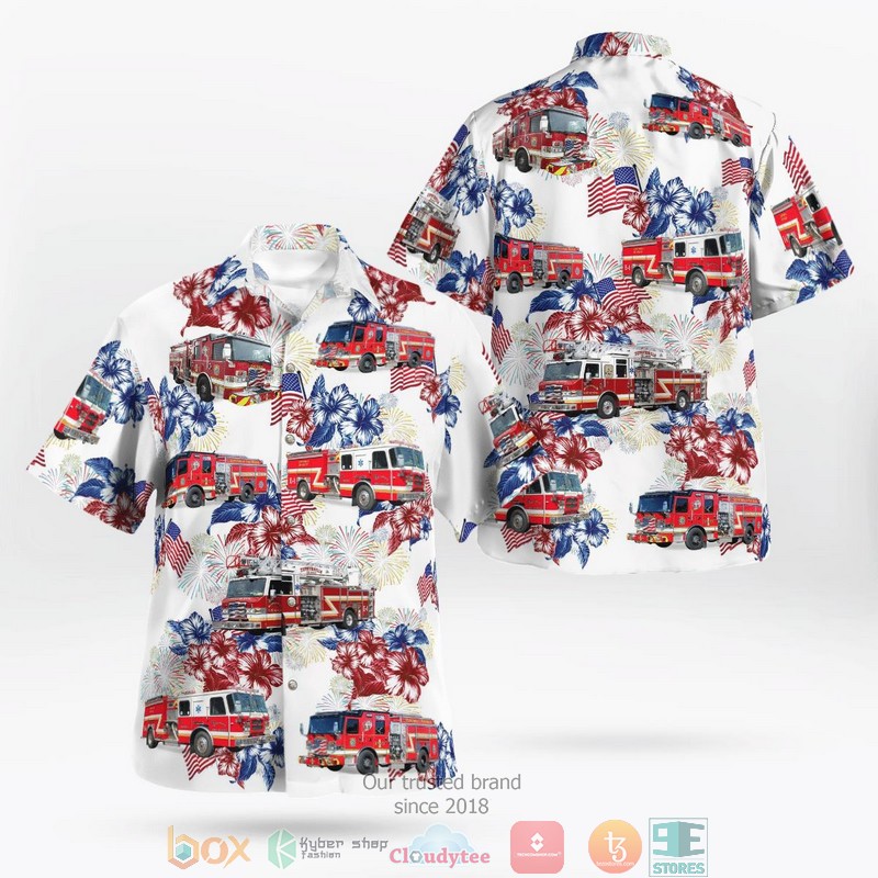 Zephyrhills Fire Department Florida 4th Of July Hawaii 3D Shirt word3