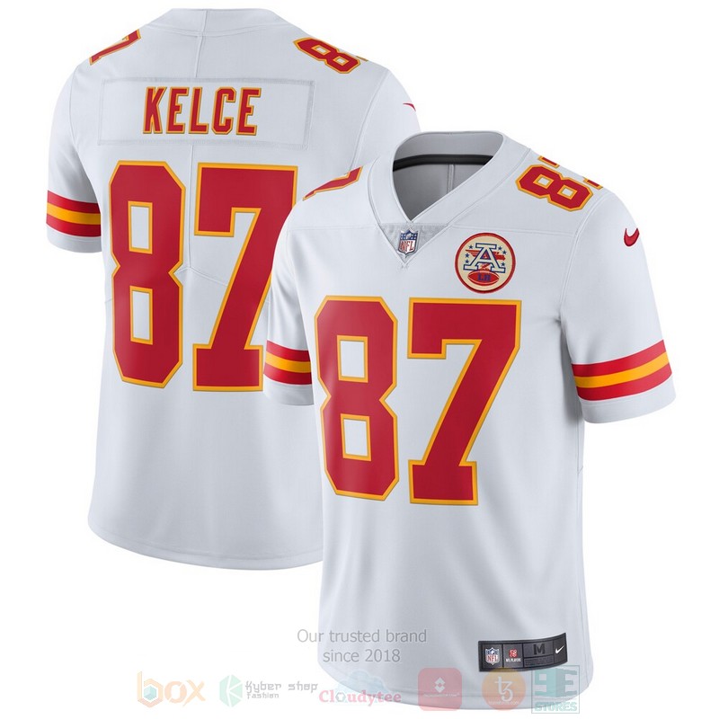 BEST Kansas City Chiefs Travis Kelce White Jersey Football word3