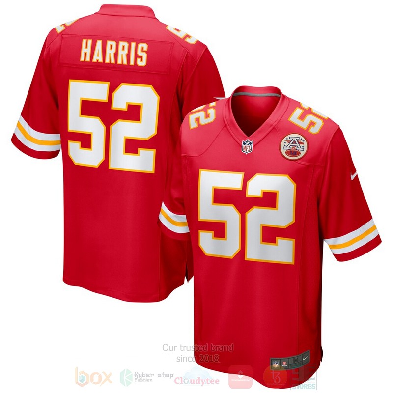 BEST Kansas City Chiefs Demone Harris Red Jersey Football word2