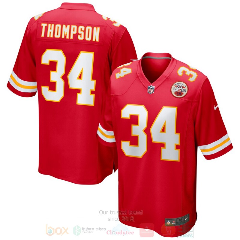 BEST Kansas City Chiefs Darwin Thompson NFL Red Jersey Football
