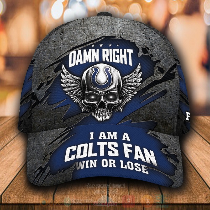 BEST Indianapolis Colts Skull Custom Classic Cap word1